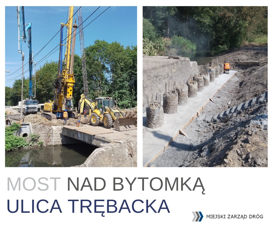 Przebudowa mostów nad rzeką Bytomką. Postęp prac przy ul. Trębackiej i Jagiellońskiej