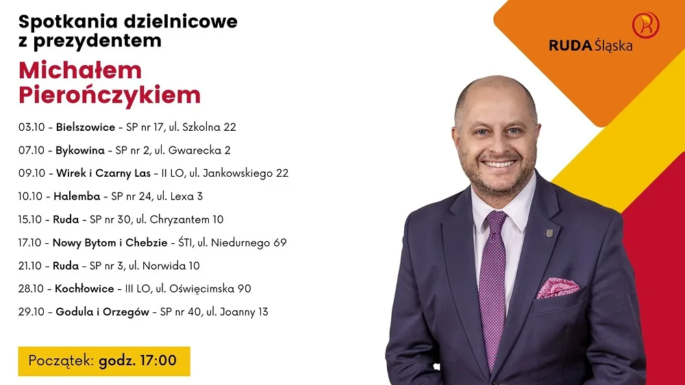 Prezydent Rudy Śląskiej zaprasza mieszkańców na spotkania. Pierwsze już 3 października
