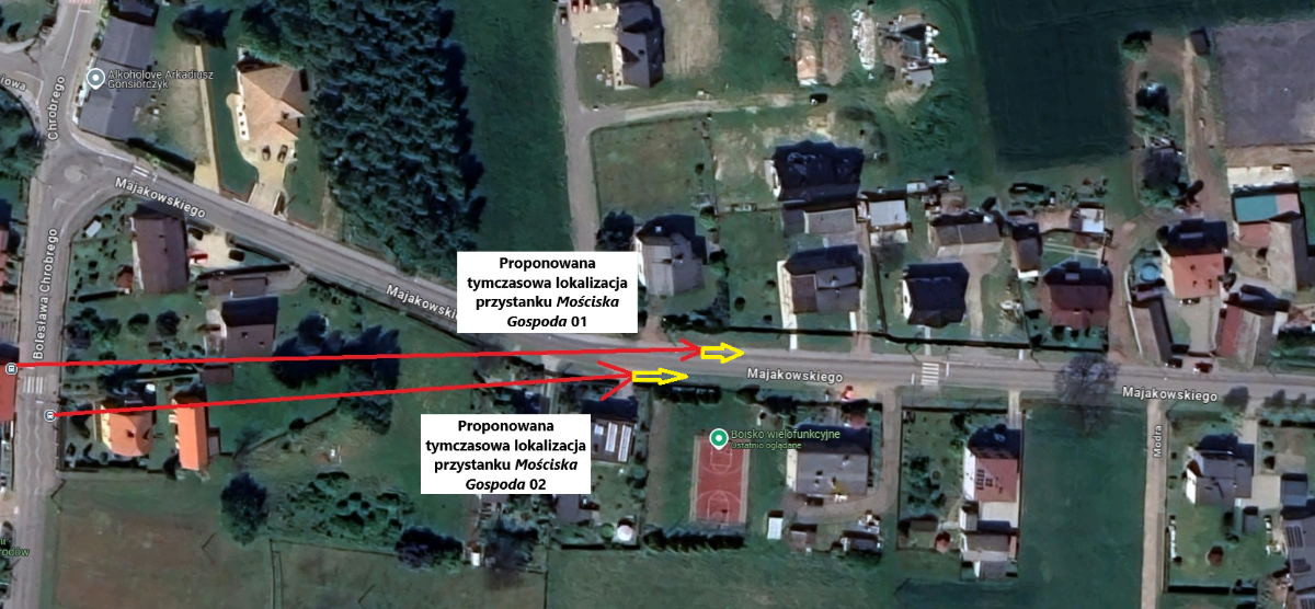 Tymczasowa zmiana lokalizacji przystanków Mościska Gospoda w Orzeszu