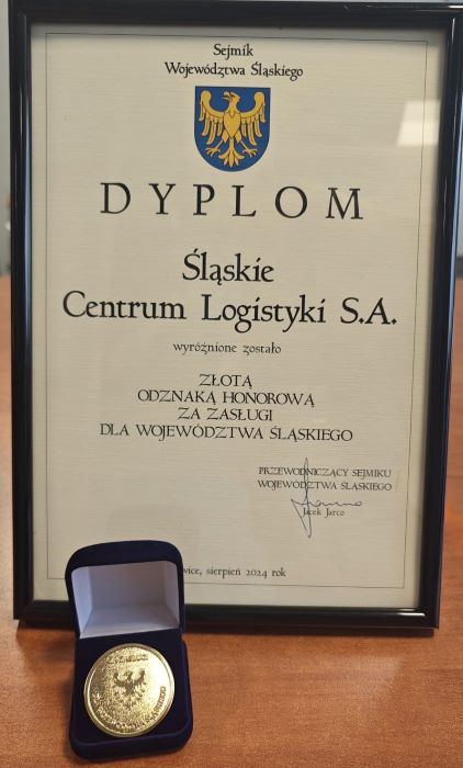 Śląskie Centrum Logistyki ze złotą odznaką za zasługi dla województwa
