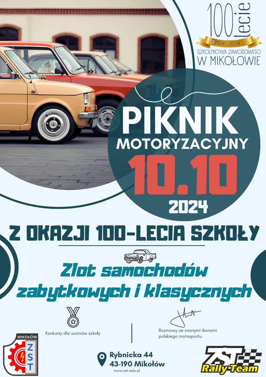 Zlot Pojazdów Zabytkowych i Klasycznych z okazji 100-lecia Zespołu Szkół Technicznych