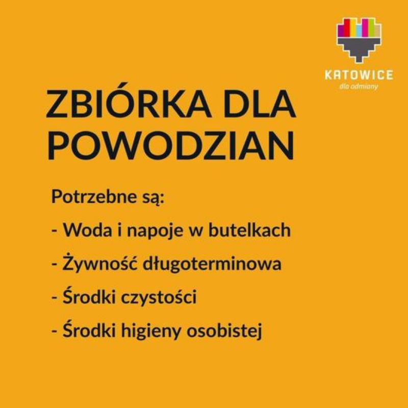 Katowice organizują zbiórkę rzeczy dla poszkodowanych w południowo-zachodniej Polsce