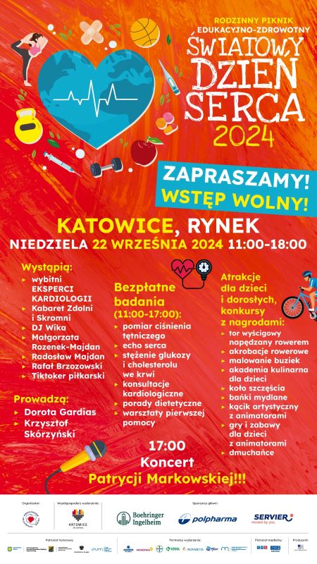 Światowy Dzień Serca 2024 w Katowicach – zdrowie, atrakcje i koncert Patrycji Markowskiej