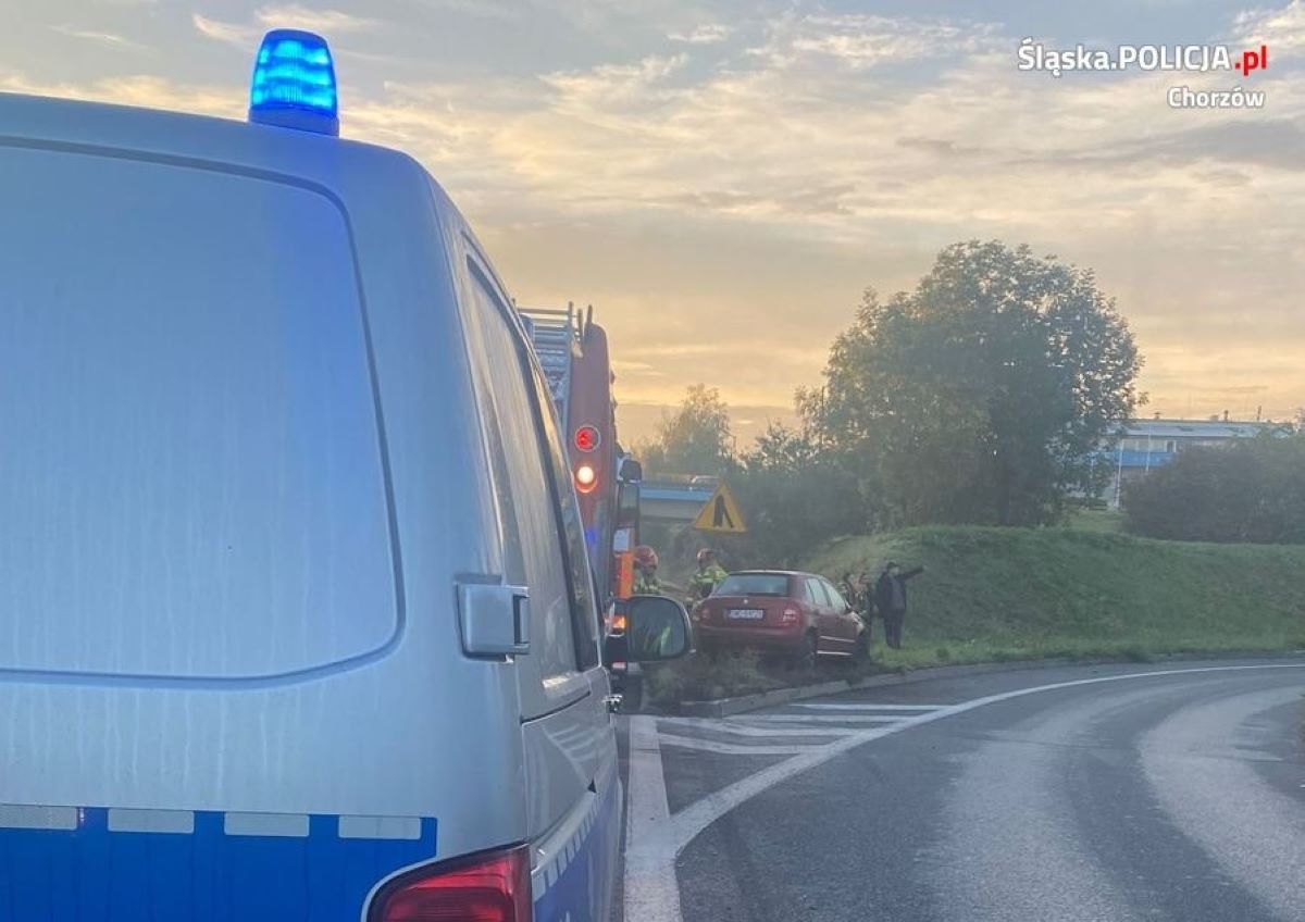 Chorzów: 21-latka straciła panowanie na DTŚ – mokra nawierzchnia przyczyną poślizgu