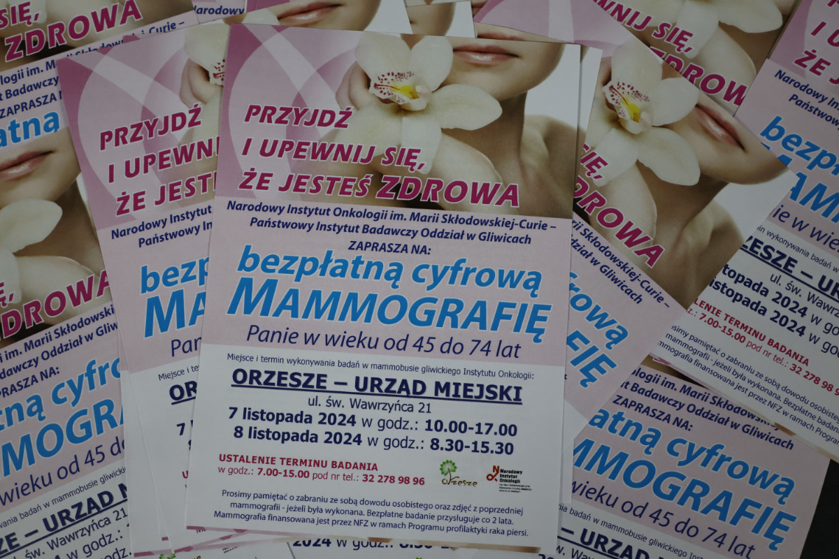 Bezpłatna mammografia w Orzeszu dla kobiet w wieku 45-74 lata