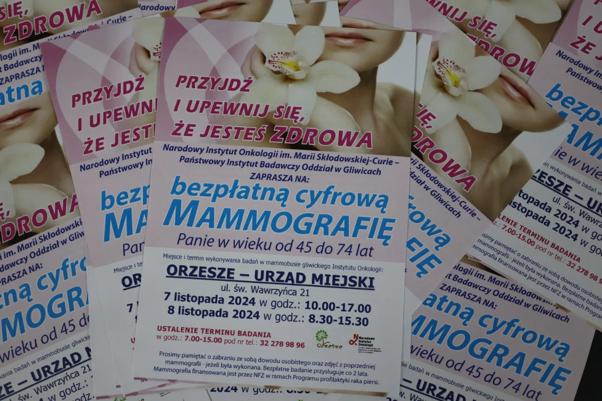 Bezpłatna mammografia w Orzeszu dla kobiet w wieku 45-74 lata