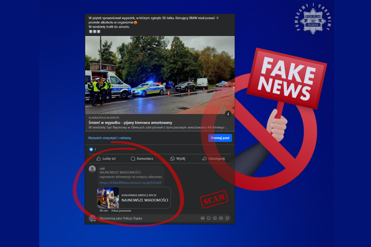 Policja ostrzega: uwaga na fałszywe linki na portalach społecznościowych!
