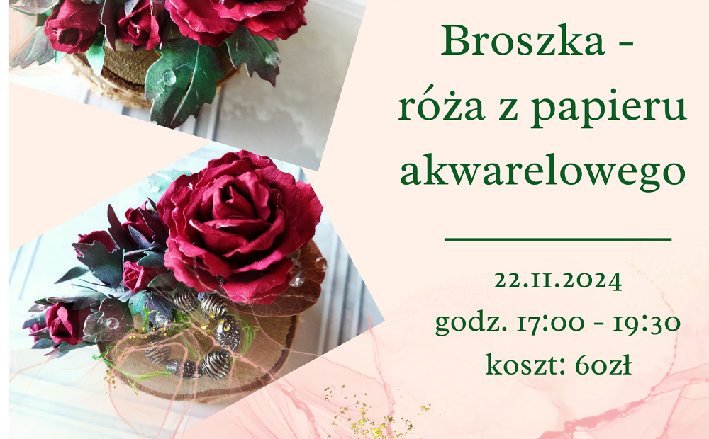 Warsztaty scrapbookingowe w Mikołowie - broszka w kształcie róży