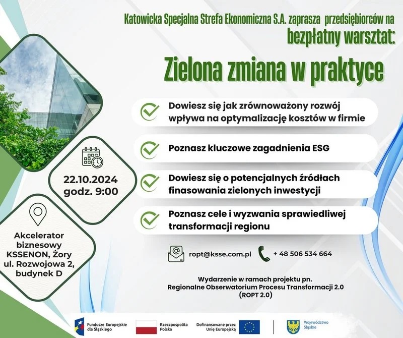 Warsztaty "Zielona zmiana w praktyce" w Żorach – bezpłatne spotkanie dla firm!