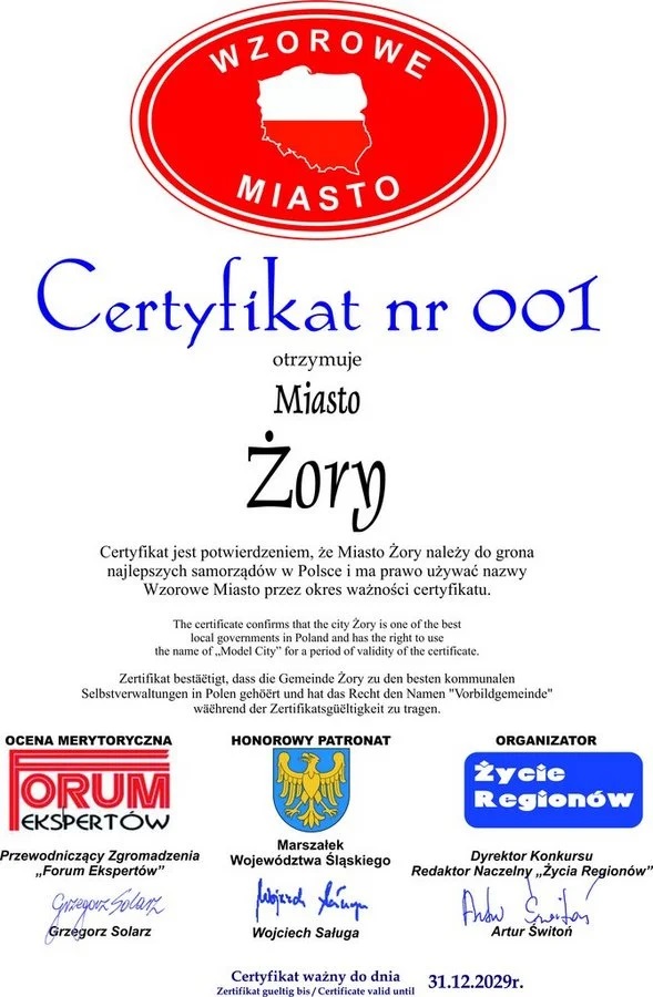 Żory z tytułem "Wzorowego Miasta"!