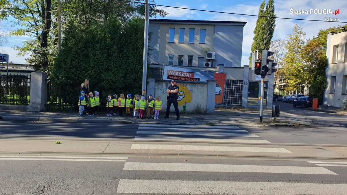 Przedszkolaki z Zabrza uczą się zasad bezpieczeństwa na drodze