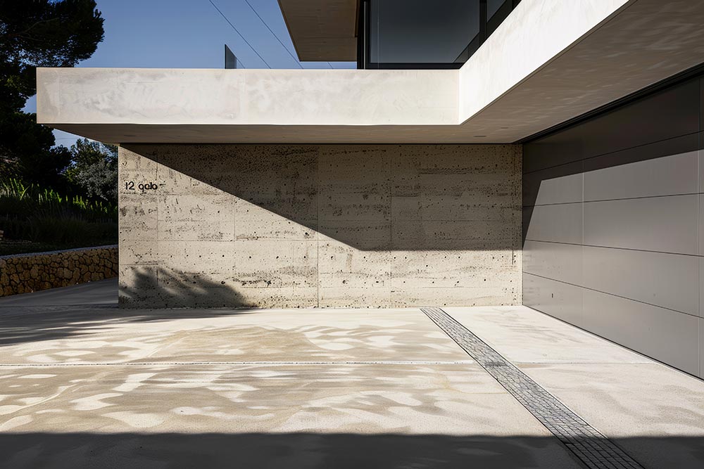 Ukryte drzwi zewnętrzne - struktura betonu 