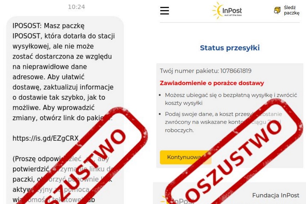 Oszustwa przedświąteczne: Uwaga na fałszywe wiadomości od InPost