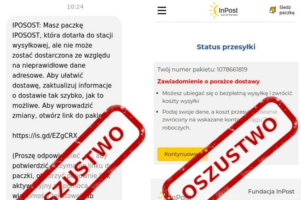 Oszustwa przedświąteczne: Uwaga na fałszywe wiadomości od InPost
