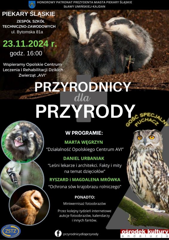 Ratujmy dziką faunę: wydarzenie 'Przyrodnicy dla Przyrody' już 23 listopada!