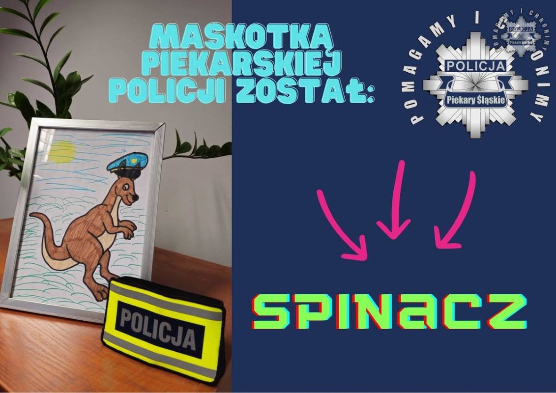 Piekarska Policja z nową maskotką! Kangur Spinacz wesprze działania edukacyjne