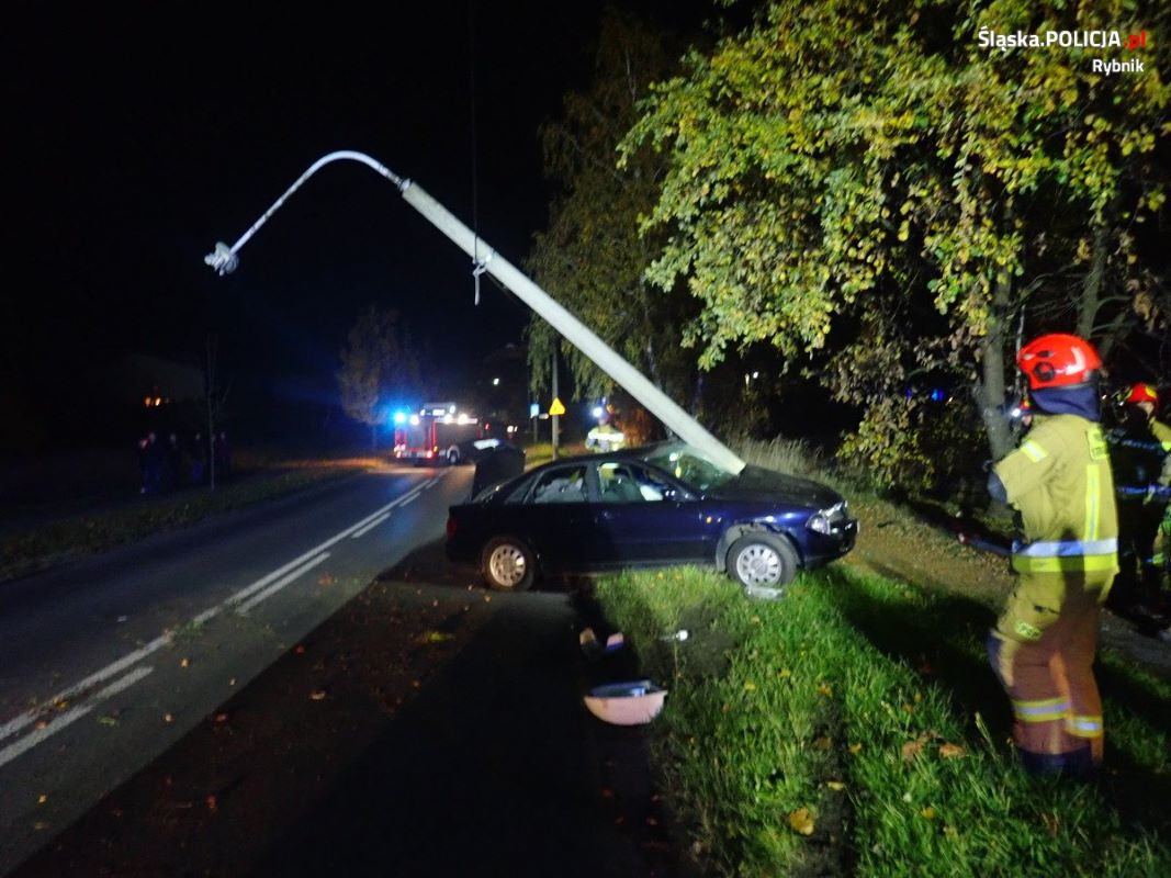 Nadmierna prędkość w Rybniku – 18-latek w szpitalu po groźnym wypadku