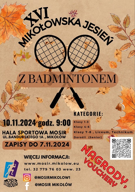 Przed nami XVI Mikołowska Jesień z Badmintonem
