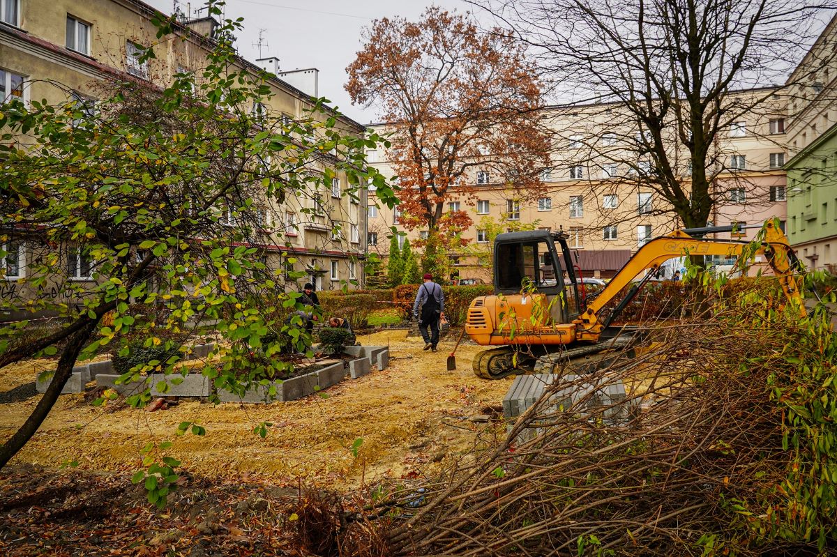 Rewitalizacja skwerów przy Grażyńskiego i Koszalińskiej – zieleń zamiast betonu