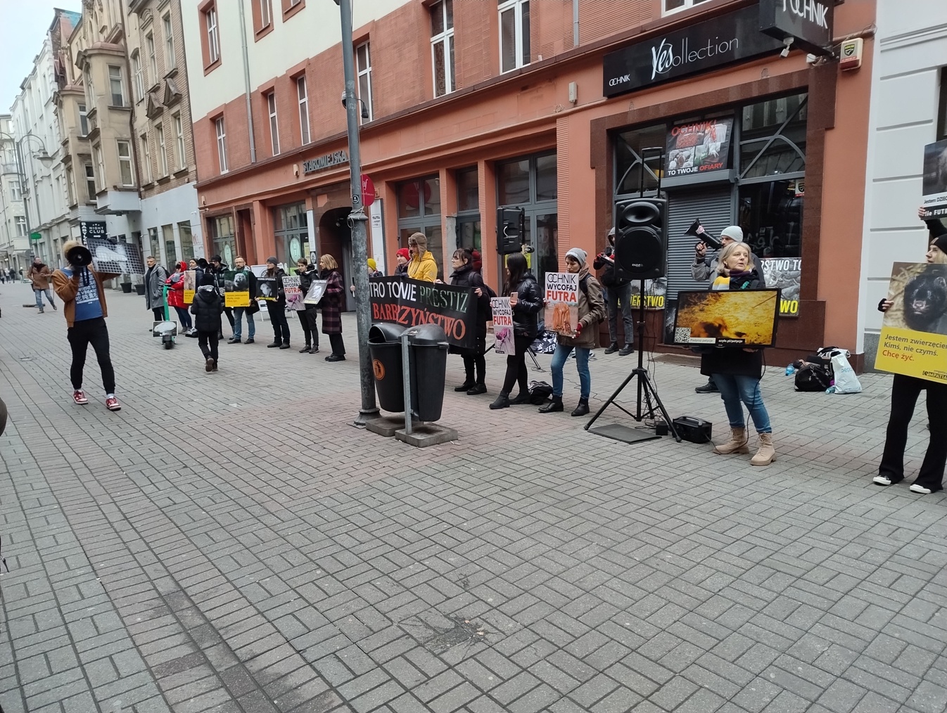 Protest przeciwko branży futrzarskiej w Katowicach. Ochnik na celowniku