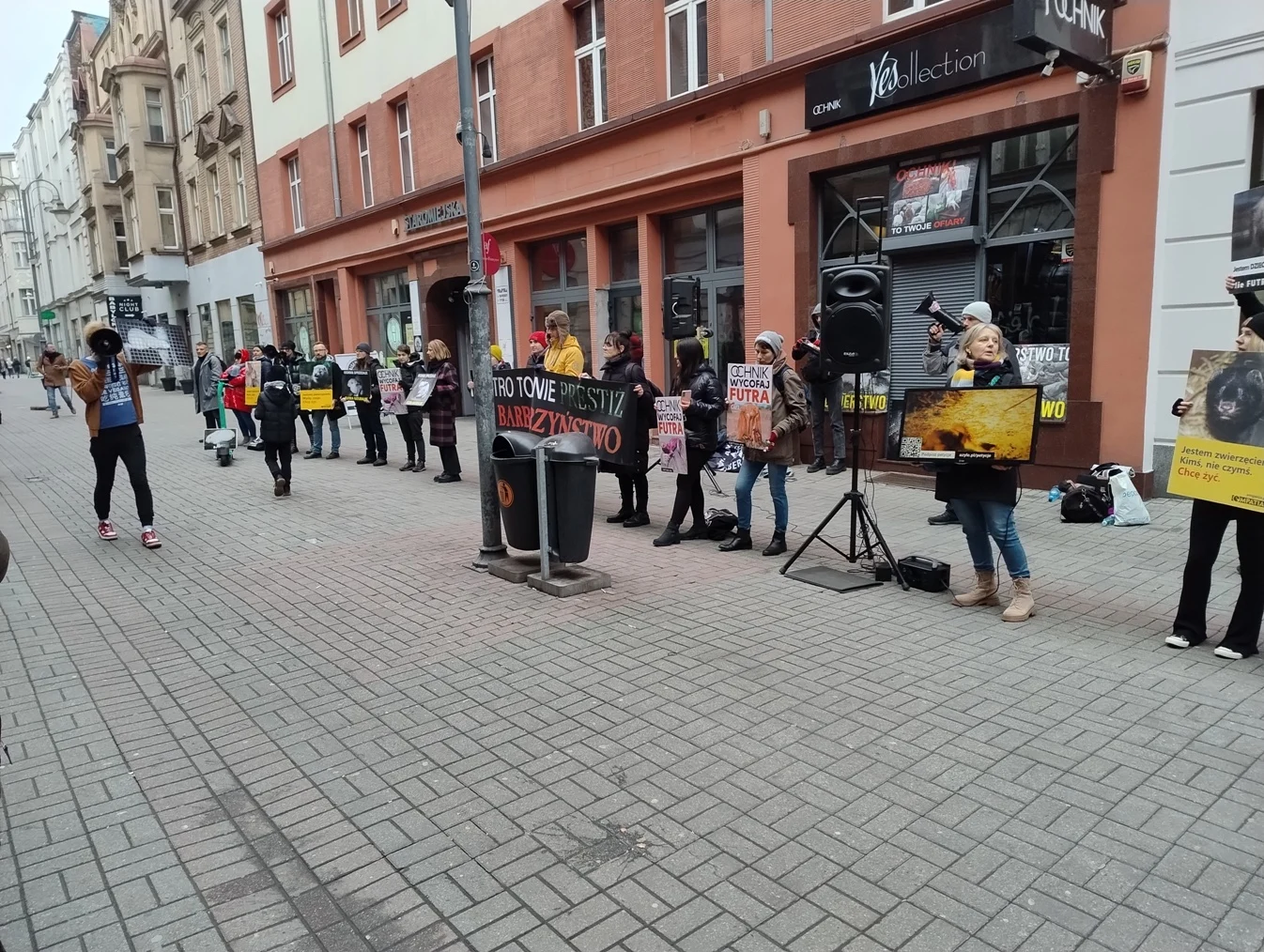 Protest przeciwko branży futrzarskiej w Katowicach. Ochnik na celowniku