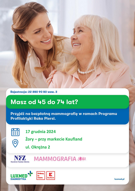 Bezpłatna mammografia w Żorach – zarejestruj się na badanie profilaktyczne