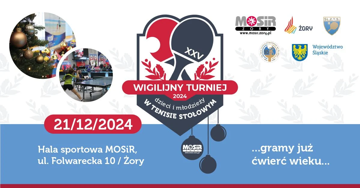 Jubileuszowy XXV Wigilijny Turniej Tenisa Stołowego – zapisz się już dziś!