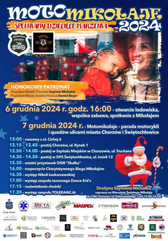 MotoMikołaje powracają do Chorzowa – spełnianie dziecięcych marzeń na motorach!