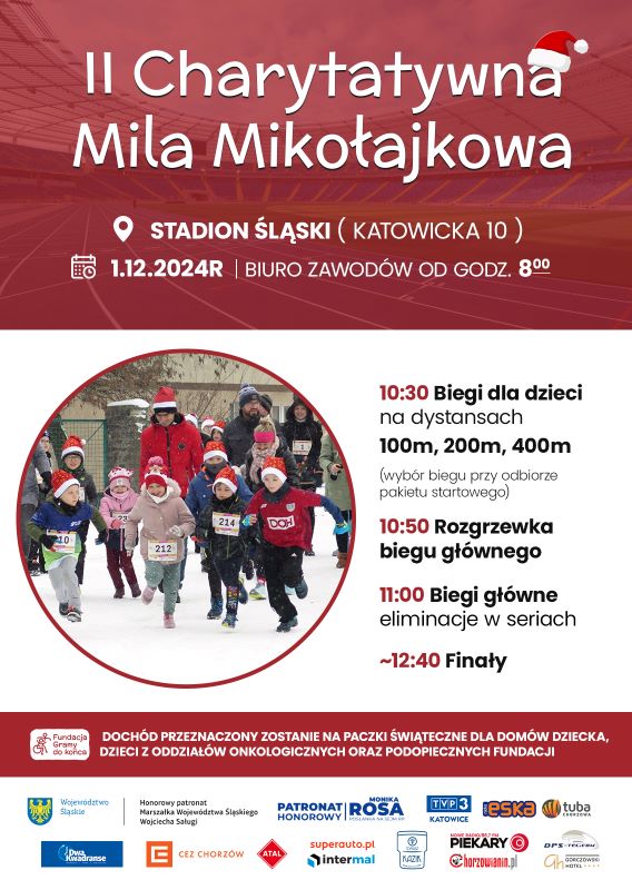 Stadion Śląski pełen emocji – startuje II Charytatywna Mila Mikołajkowa