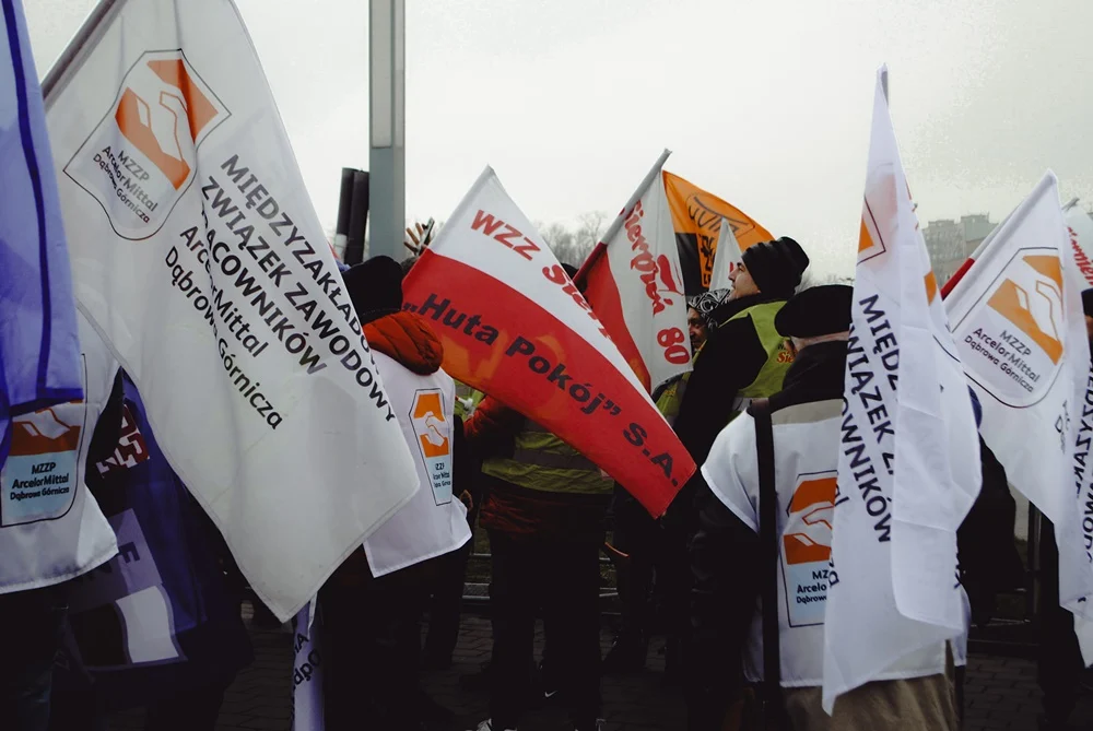 Protest hutników podczas konwencji KO 2