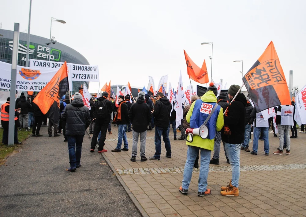 Protest hutników podczas konwencji KO 3