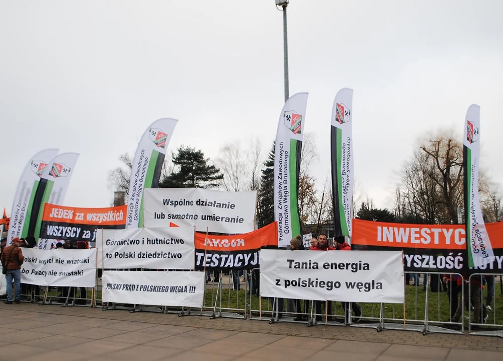Protest hutników podczas konwencji KO 4