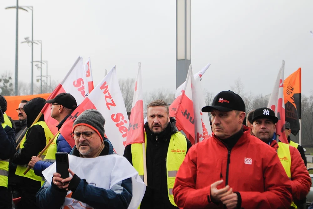 Protest hutników podczas konwencji KO 5