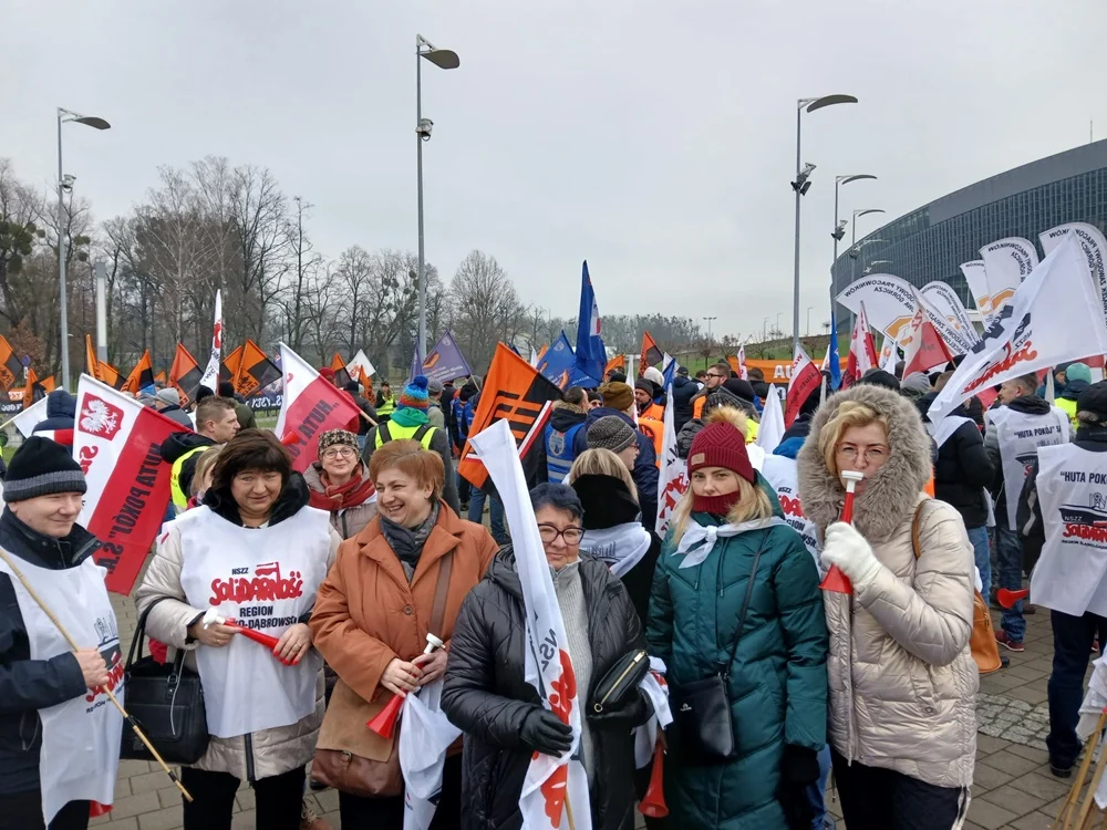 Protest hutników podczas konwencji KO 6