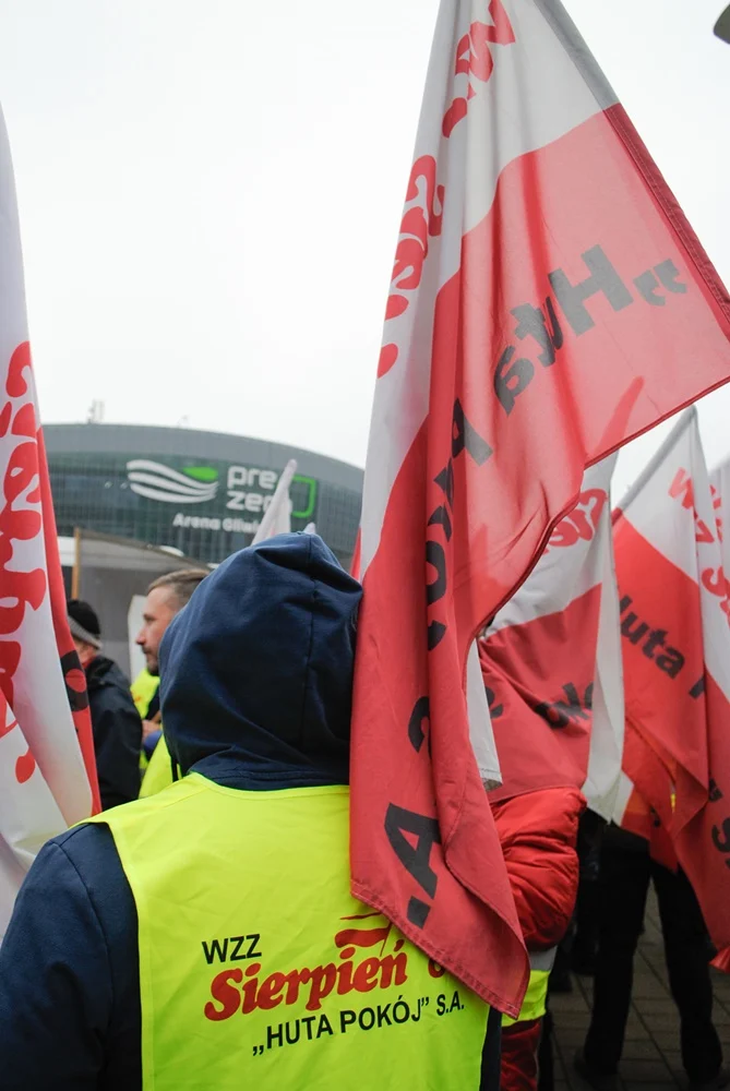 Protest hutników podczas konwencji KO 8
