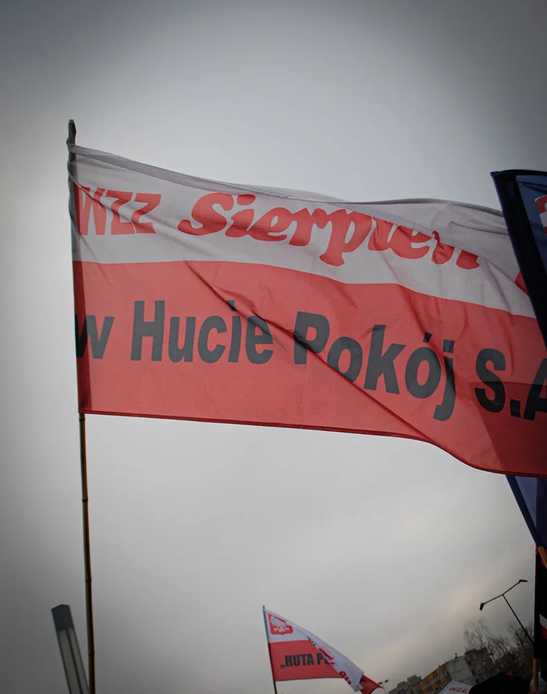 Protest hutników podczas konwencji KO 9
