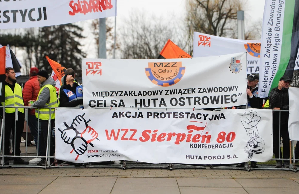 Protest hutników podczas konwencji KO 10