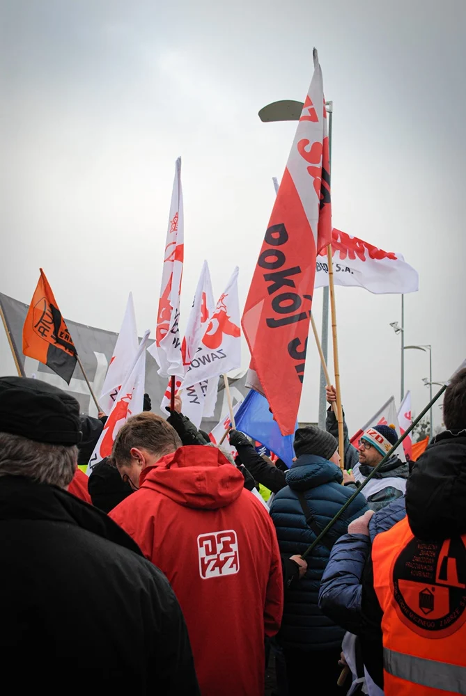 Protest hutników podczas konwencji KO 14
