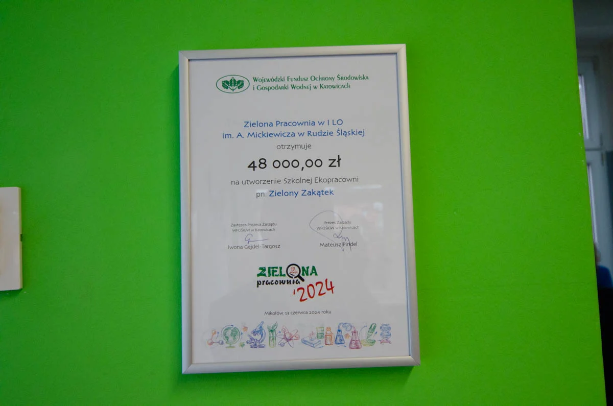 Otwarcie pracowni ekologicznej w I LO 9