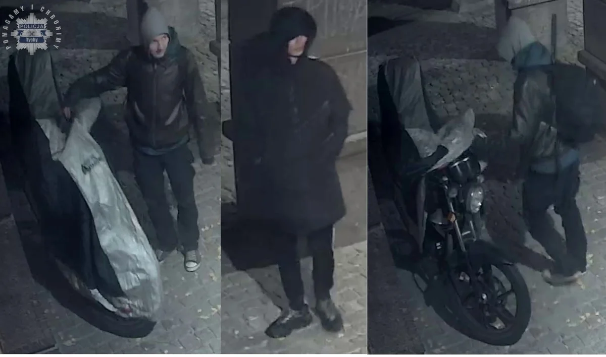 Kradzież motocykla w Tychach – policja publikuje wizerunki podejrzanych