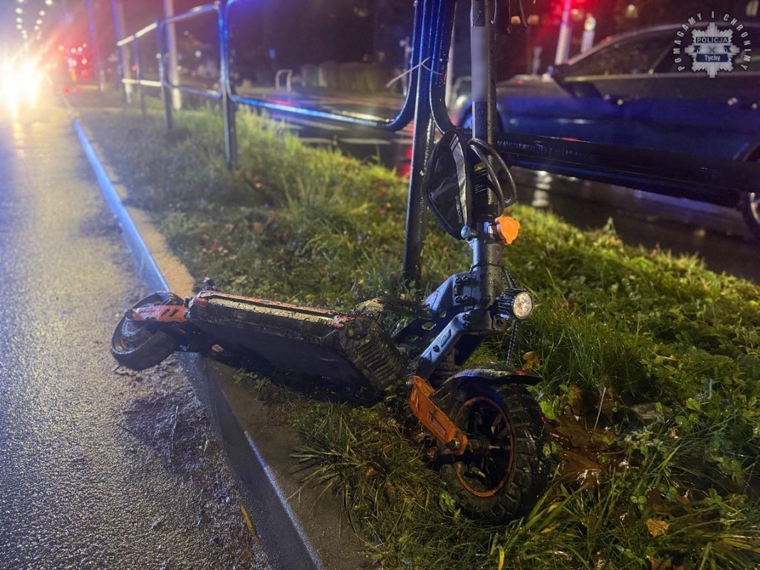 Wypadek w Tychach: potrącenie kierującego hulajnogą elektryczną