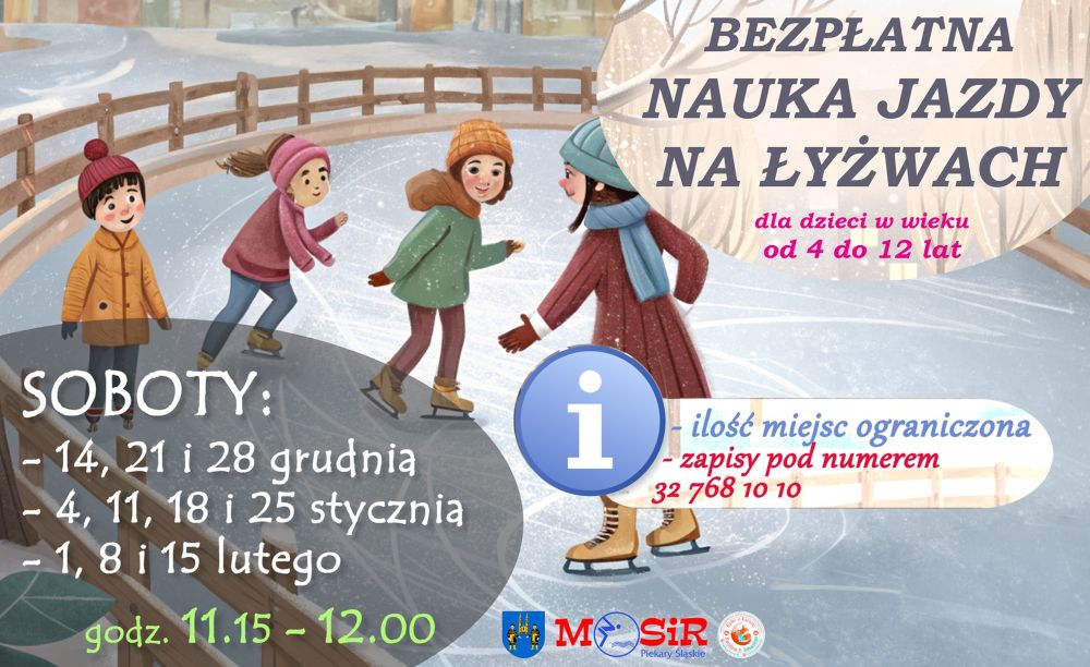 Lodowisko MOSiR otwarte! Zajęcia nauki jazdy na łyżwach dla dzieci już ruszyły