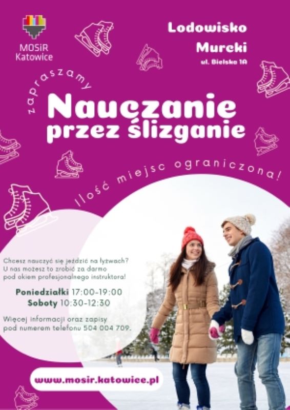 Nauka jazdy na łyżwach w Katowicach – bezpłatne zajęcia na Lodowisku Murcki