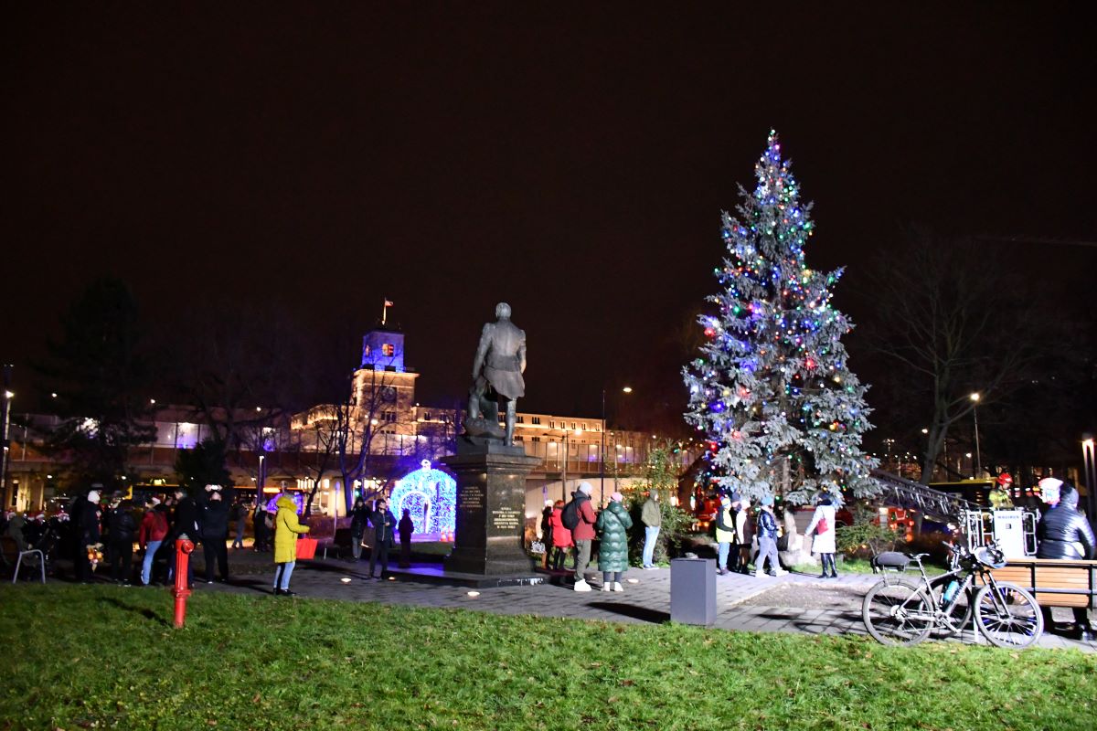 Strojenie miejskiej choinki 1