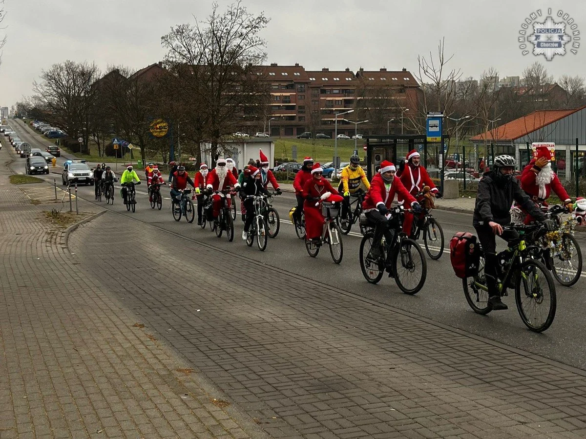 6. edycja parady Mikołajów na rowerach rozświetliła ulice Chorzowa