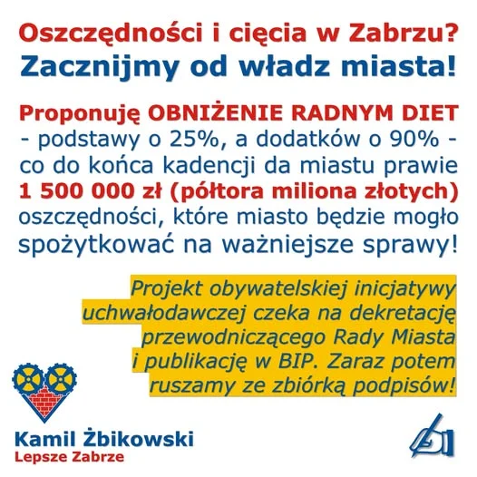 Kamil Żbikowski proponuje obniżenie radnym diety