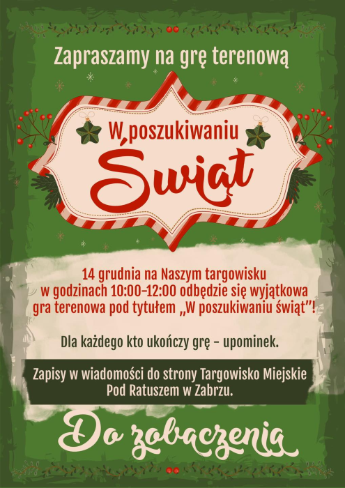 Przed nami gra terenowa “W poszukiwaniu świąt”