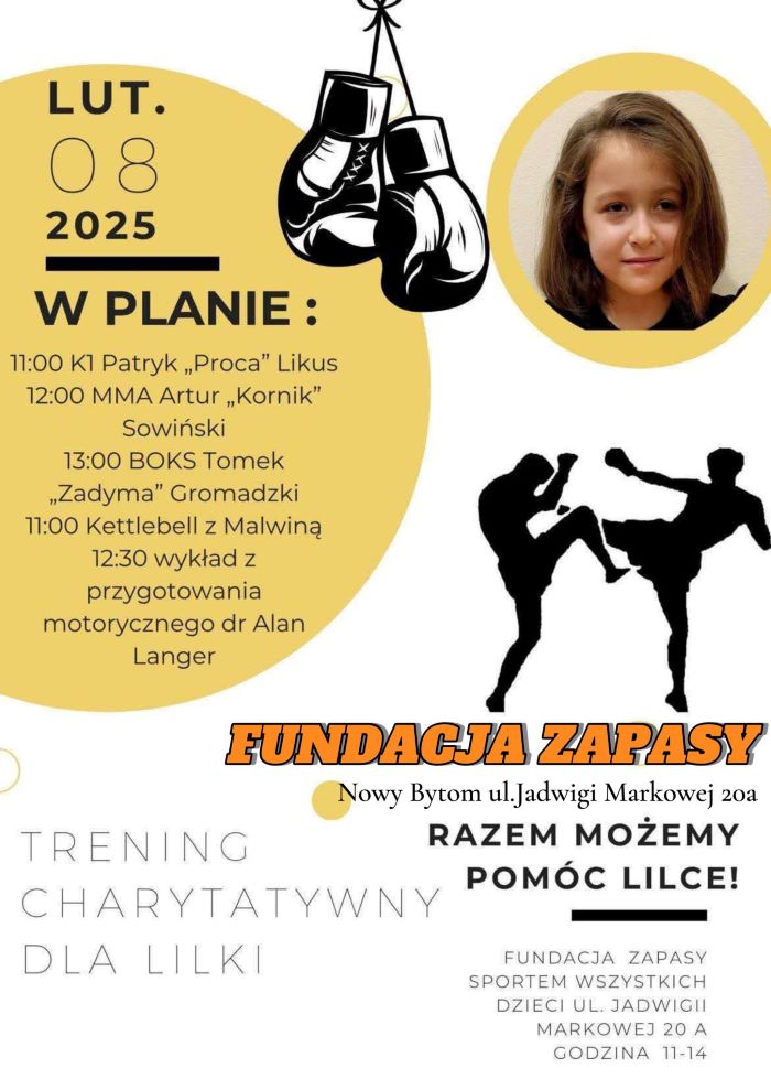 Wspólnie trenujmy dla Lilki! Przed nami charytatywny trening!