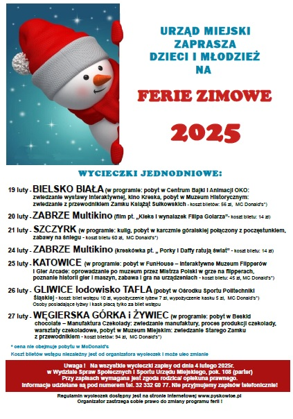 Ferie 2025 z urzędem - przed nami zimowe wycieczki