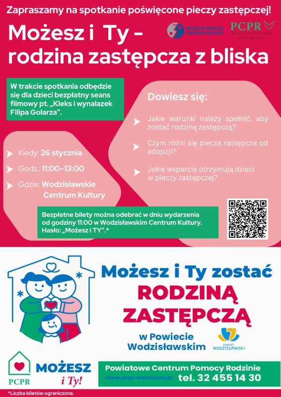 Zostań rodziną zastępczą – poznaj szczegóły podczas spotkania w Wodzisławiu